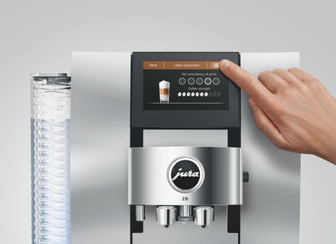 Kávovar Jura Z10 Aluminium White (EB 2025) - dotykový displej