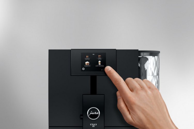 Kávovar Jura Ena 8 Touch Full Metropolitan Black (EC 2022) - dotykový displej - VYSTAVENÝ KUS NA PRODEJNĚ